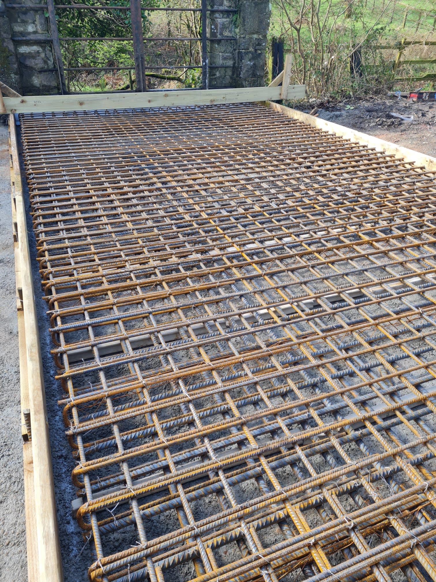 Civil engineering rebar installation