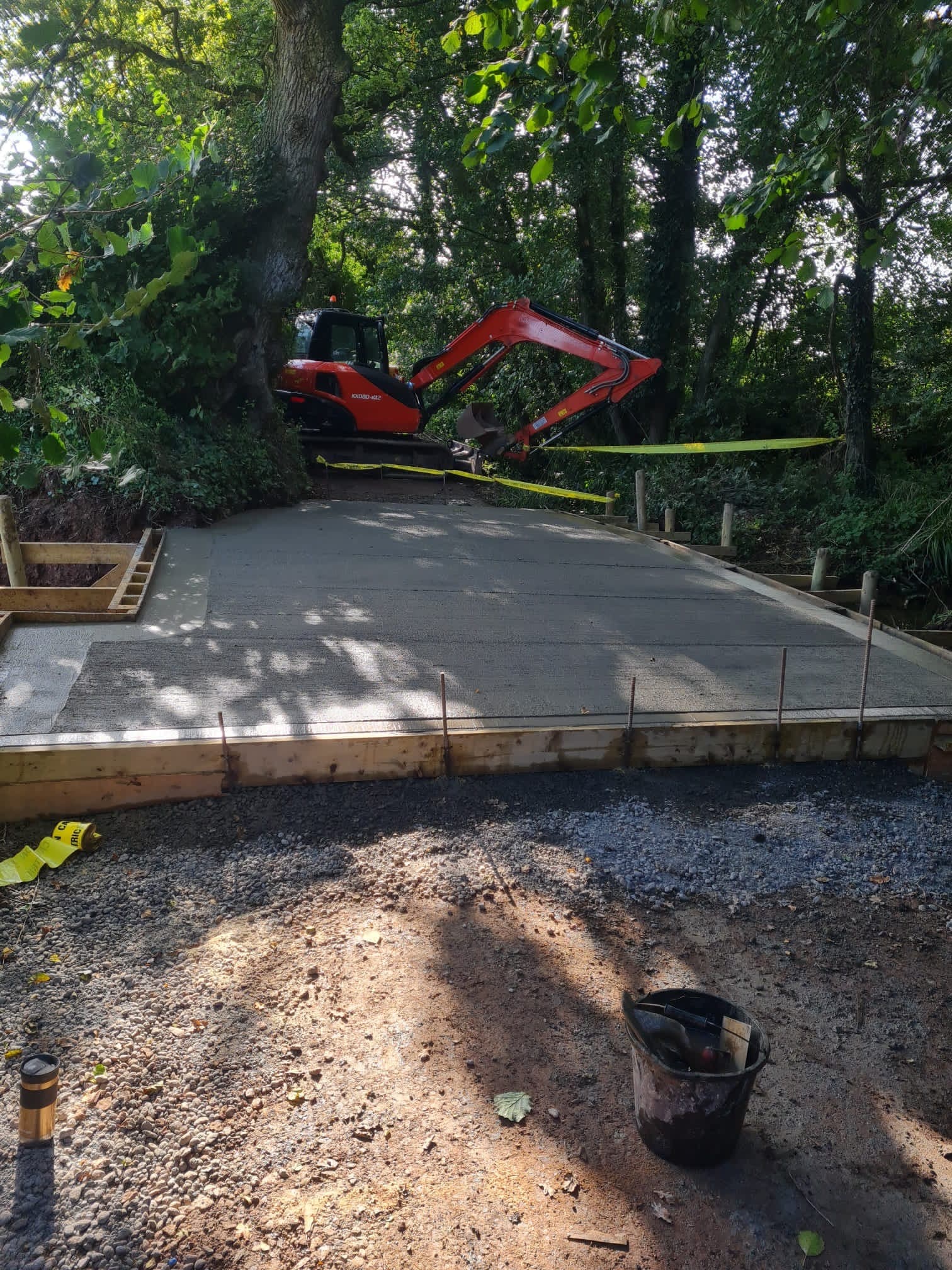 Concrete pad construction
