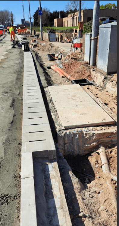 Completed drainage infrastructure